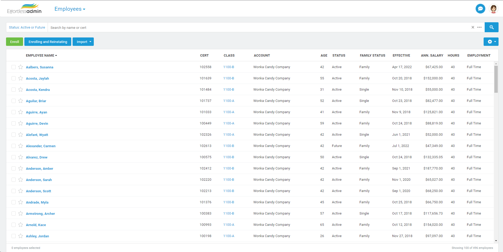 screenshot of Effortless Admin